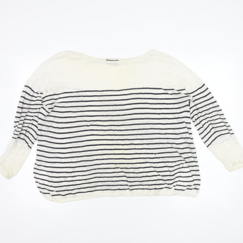 Mint Velvet Women's White Striped Pullover Jumper M
