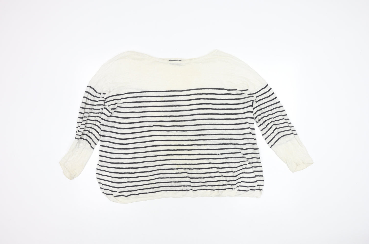 Mint Velvet Women's White Striped Pullover Jumper M