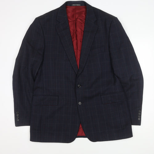 Austin Reed Men's Blue Check Wool Blazer Jacket 42