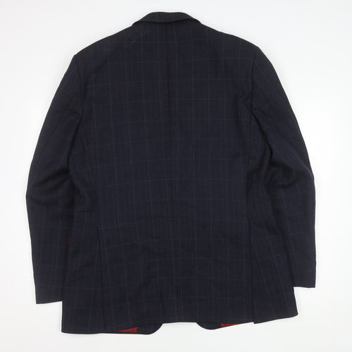 Austin Reed Men's Blue Check Wool Blazer Jacket 42