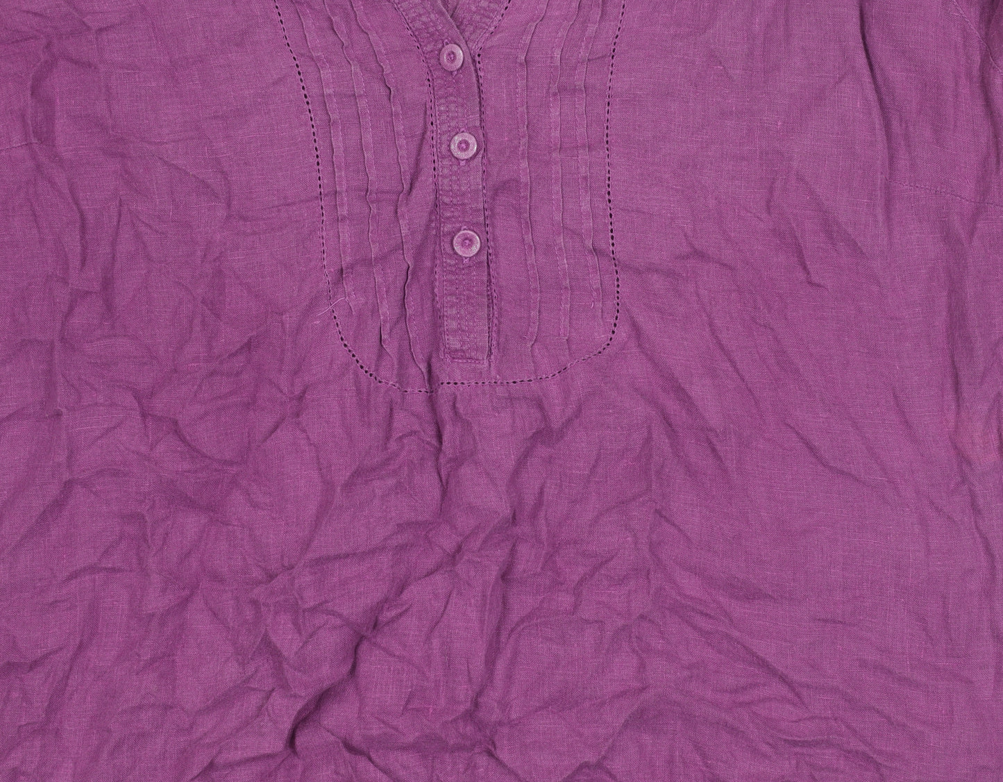 Wallis Women's Purple Linen Long Sleeve Button Blouse