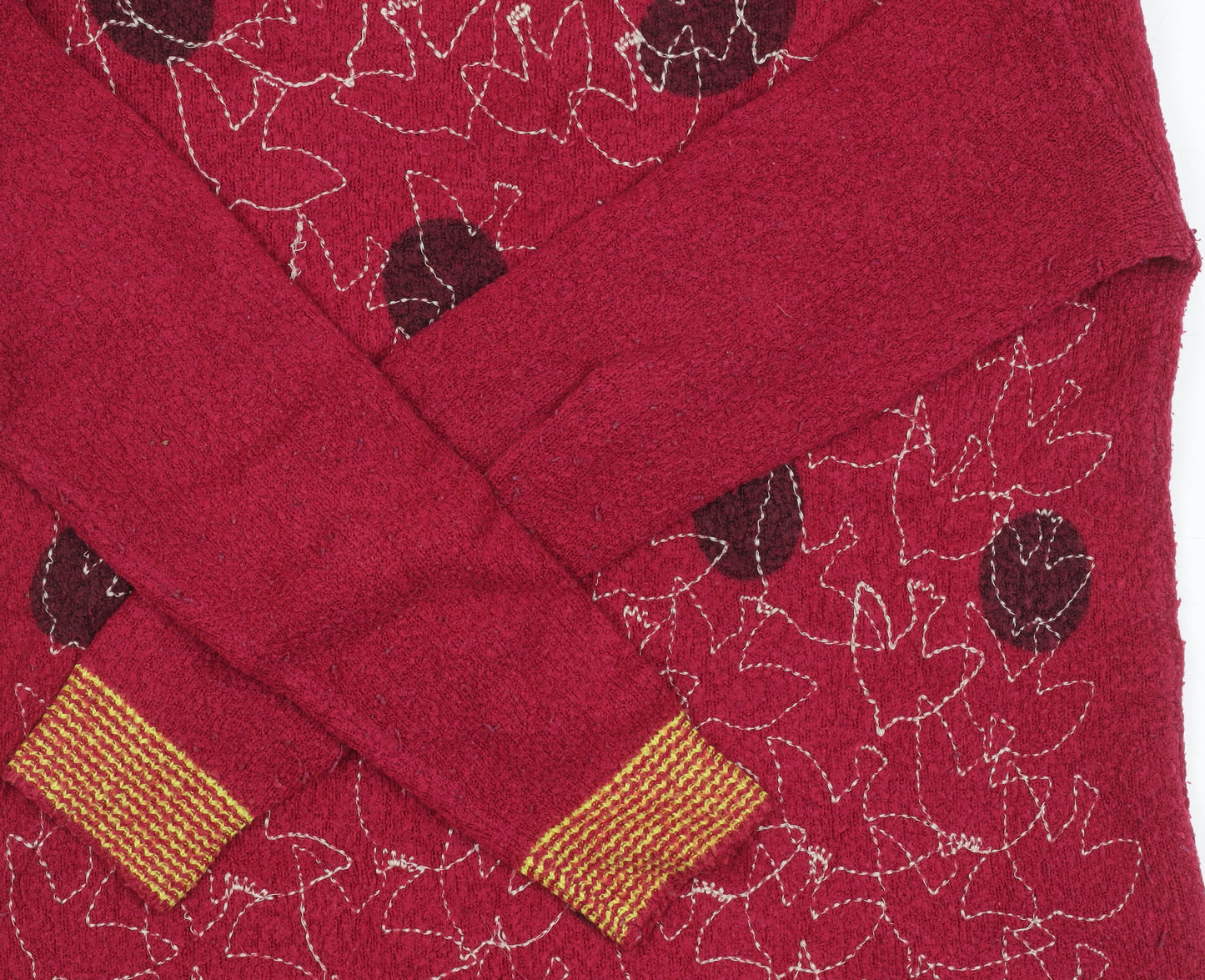 White Stuff Women's Red Geometric Pullover Jumper
