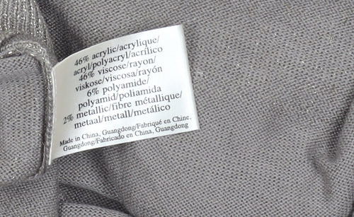 Laura Ashley Women's Grey Striped Pullover Jumper UK 10