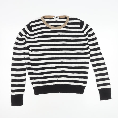 GAP Women's Black Striped Pullover Jumper M