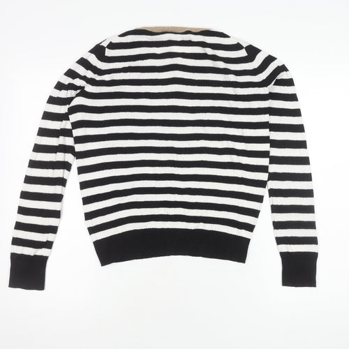 GAP Women's Black Striped Pullover Jumper M