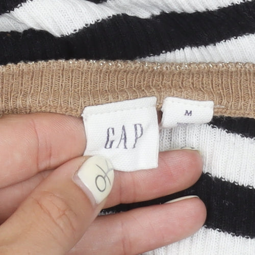 GAP Women's Black Striped Pullover Jumper M