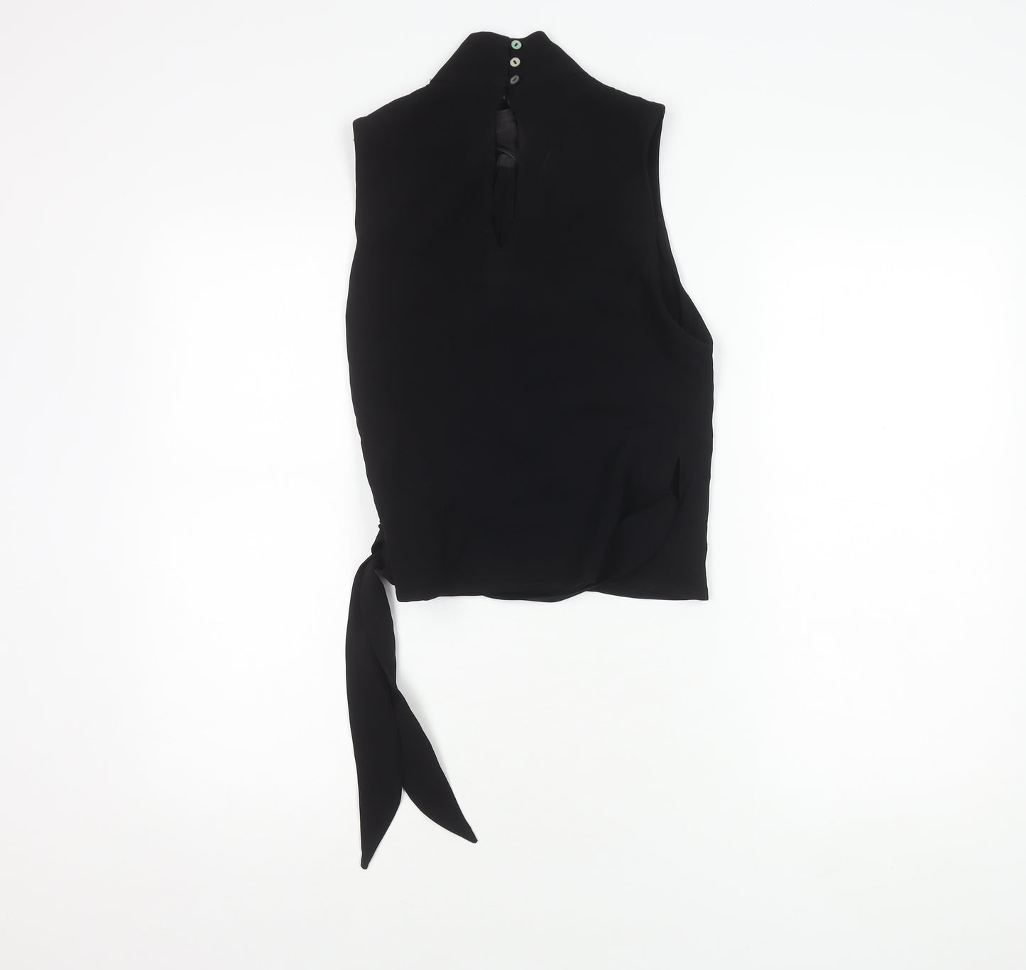 Coast Women's Black Wrap Blouse, Size 10, High Neck Style
