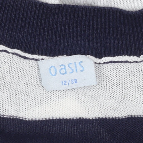 Oasis Women's Striped V-Neck Pullover Jumper, Size 12