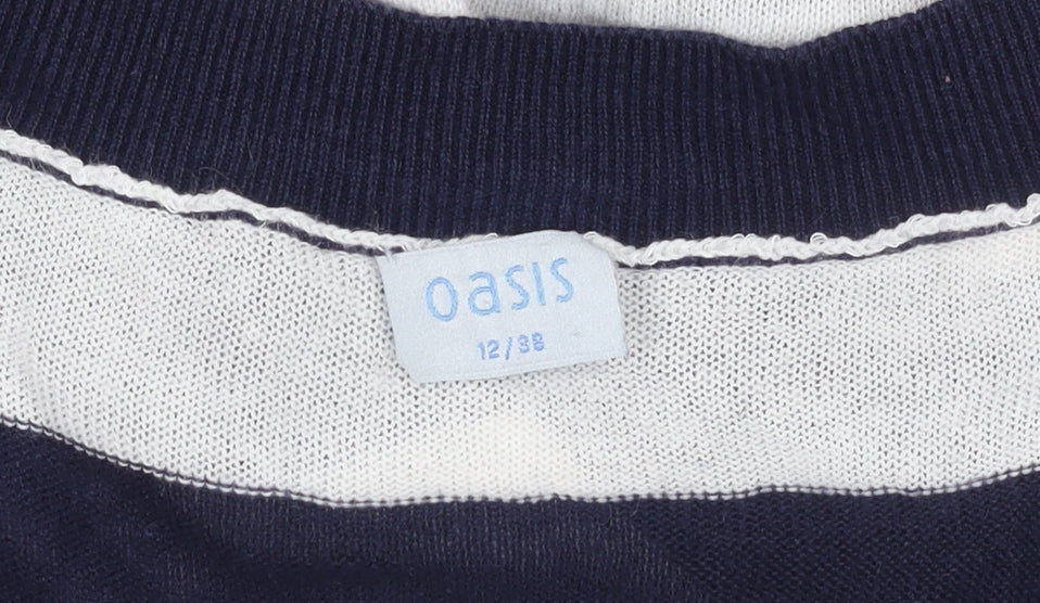 Oasis Women's Striped V-Neck Pullover Jumper, Size 12