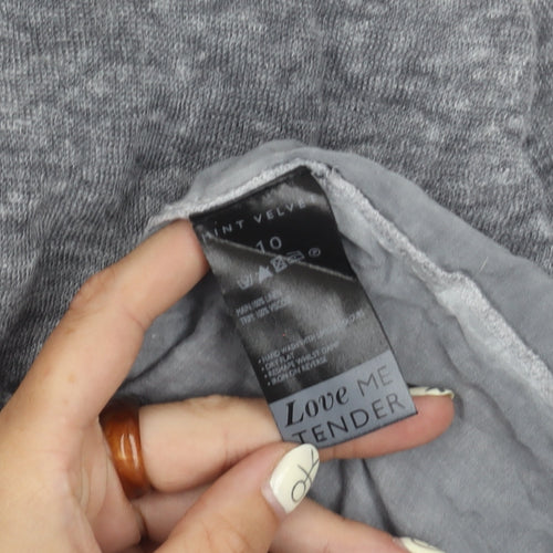 Mint Velvet Women's Grey Cropped Knit Top - Size 10