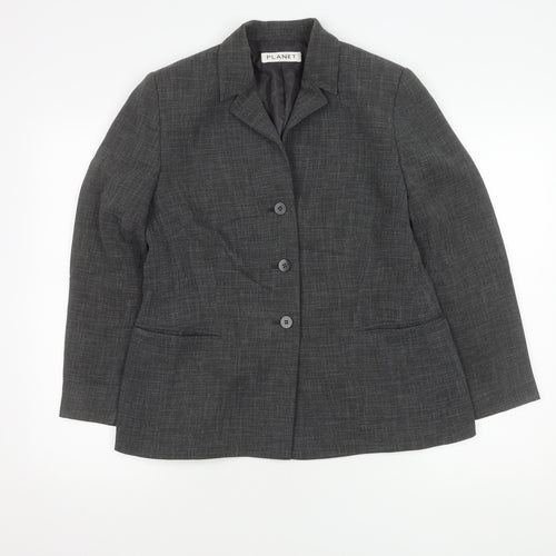 Planet Women's Grey Suit Jacket, Size 14, Classic Fit