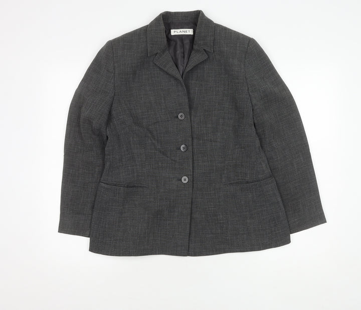 Planet Women's Grey Suit Jacket, Size 14, Classic Fit