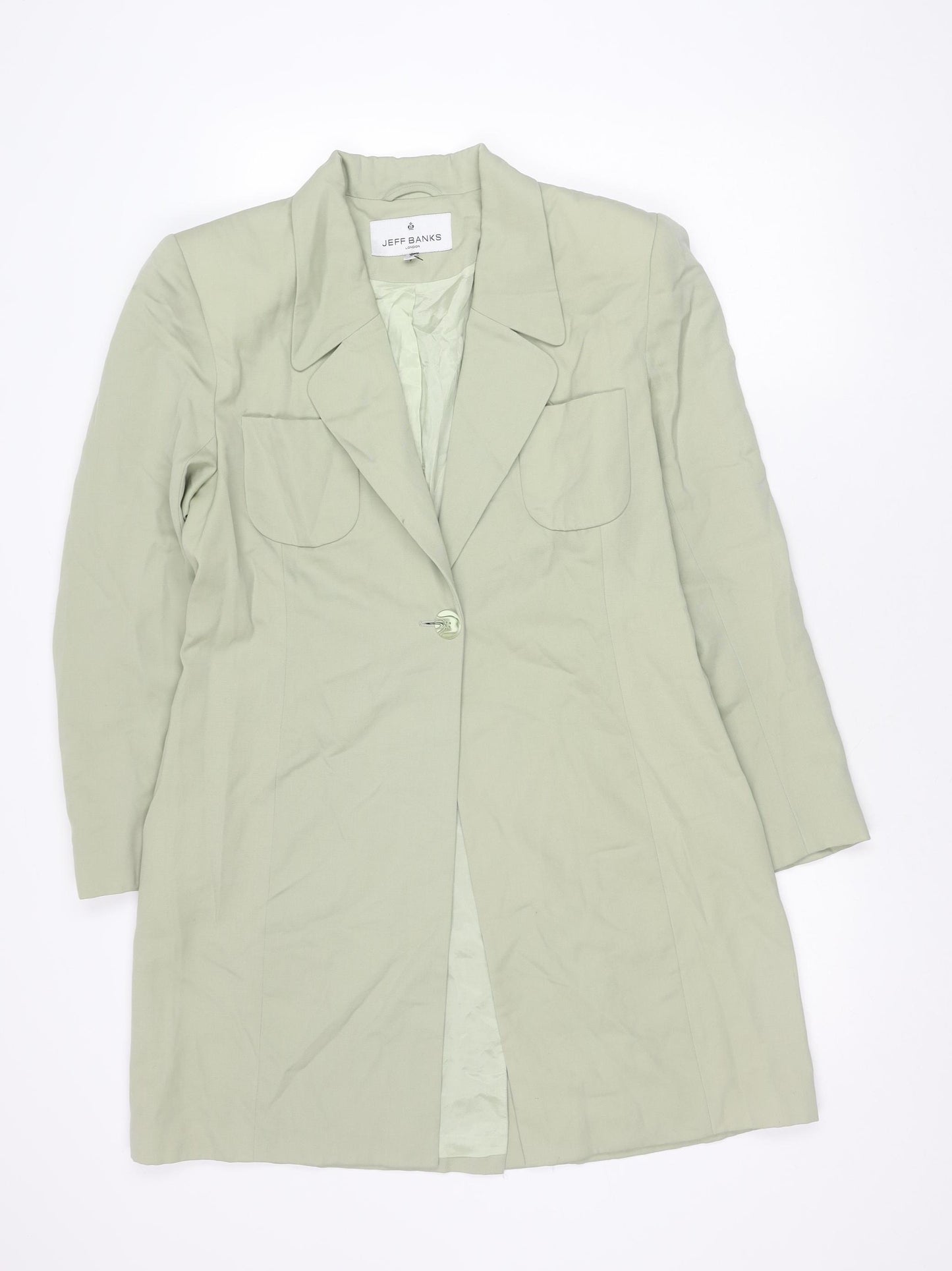 Jeff Banks Women's Green Blazer Wool Size 12