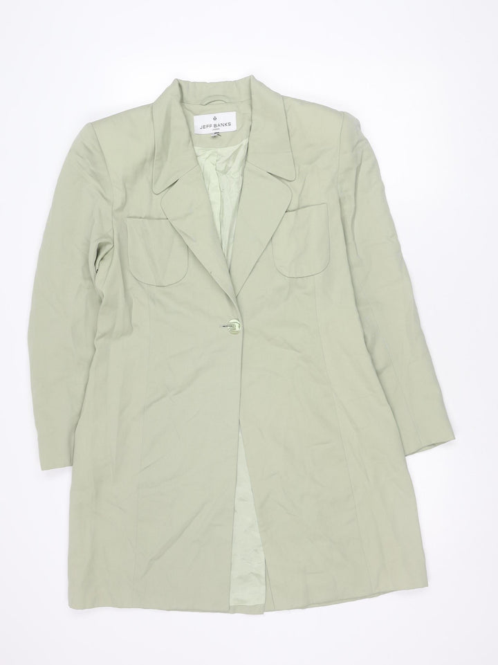Jeff Banks Women's Green Blazer Wool Size 12
