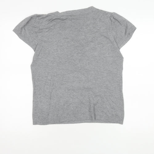 Phase Eight Grey Beaded Bow Women's T-Shirt Size 16