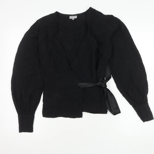 Oliver Bonas Women's Black Wrap Blouse Size 8