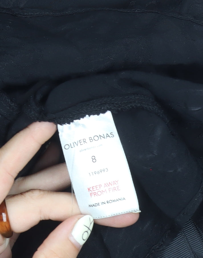 Oliver Bonas Women's Black Wrap Blouse Size 8