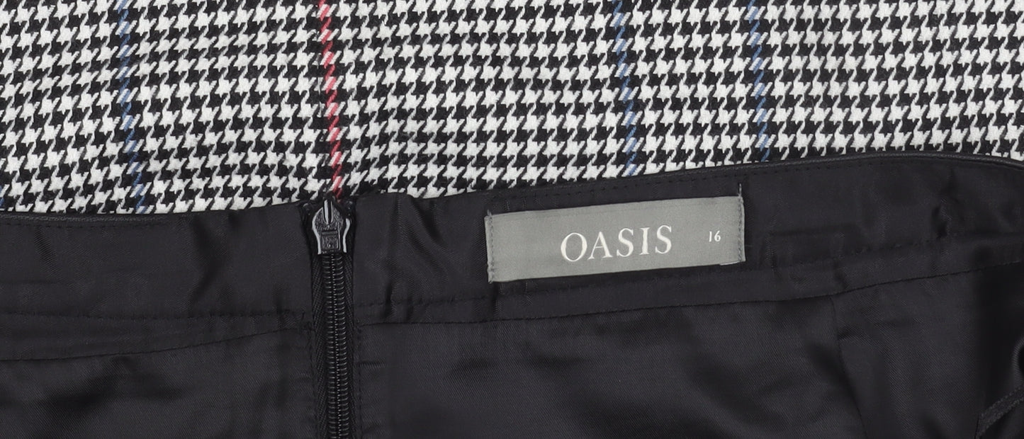 Oasis Women's Check Pencil Skirt Multicoloured Size 16