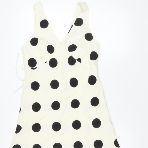 Nobody's Child Women's White Polka Dot A-Line Dress