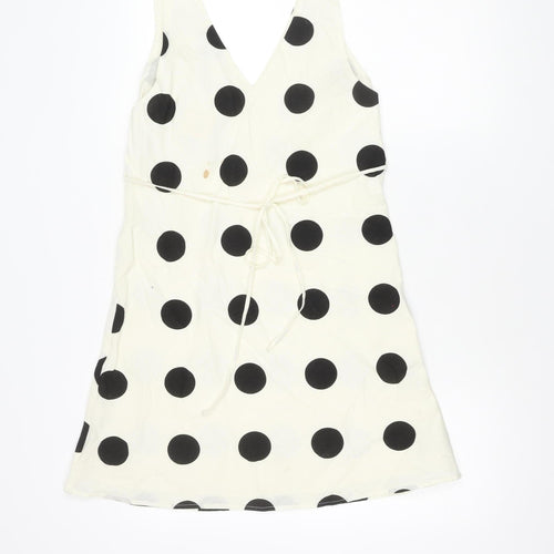 Nobody's Child Women's White Polka Dot A-Line Dress