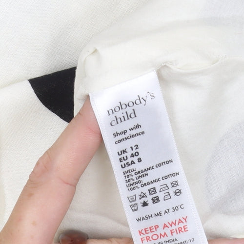 Nobody's Child Women's White Polka Dot A-Line Dress