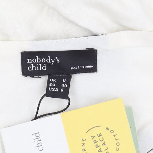 Nobody's Child Women's White Polka Dot A-Line Dress