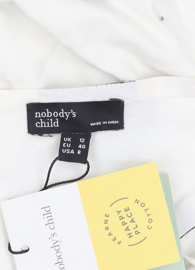 Nobody's Child Women's White Polka Dot A-Line Dress