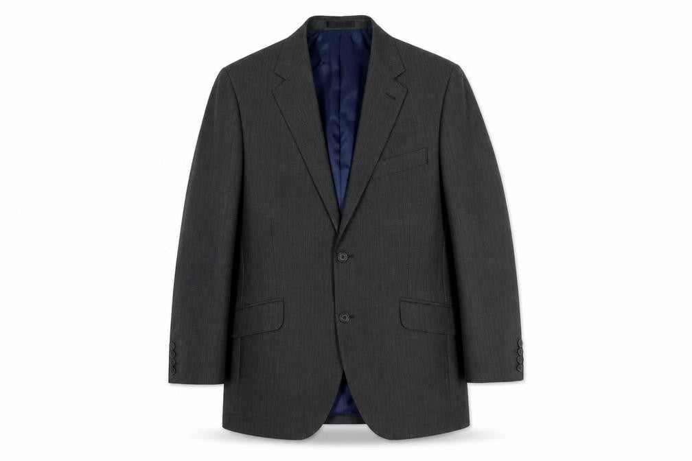 Front view of Austin Reed Men's Grey Blazer Jacket, Size 40S Formal Wear