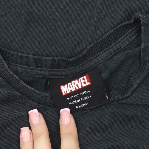 Marvel Boys Black T-Shirt Black Panther 9-10 Years