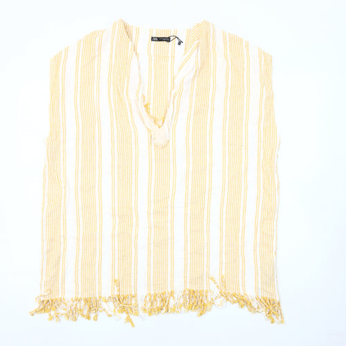 Zara Women's Yellow Tunic Blouse, Size 8, Summer Style