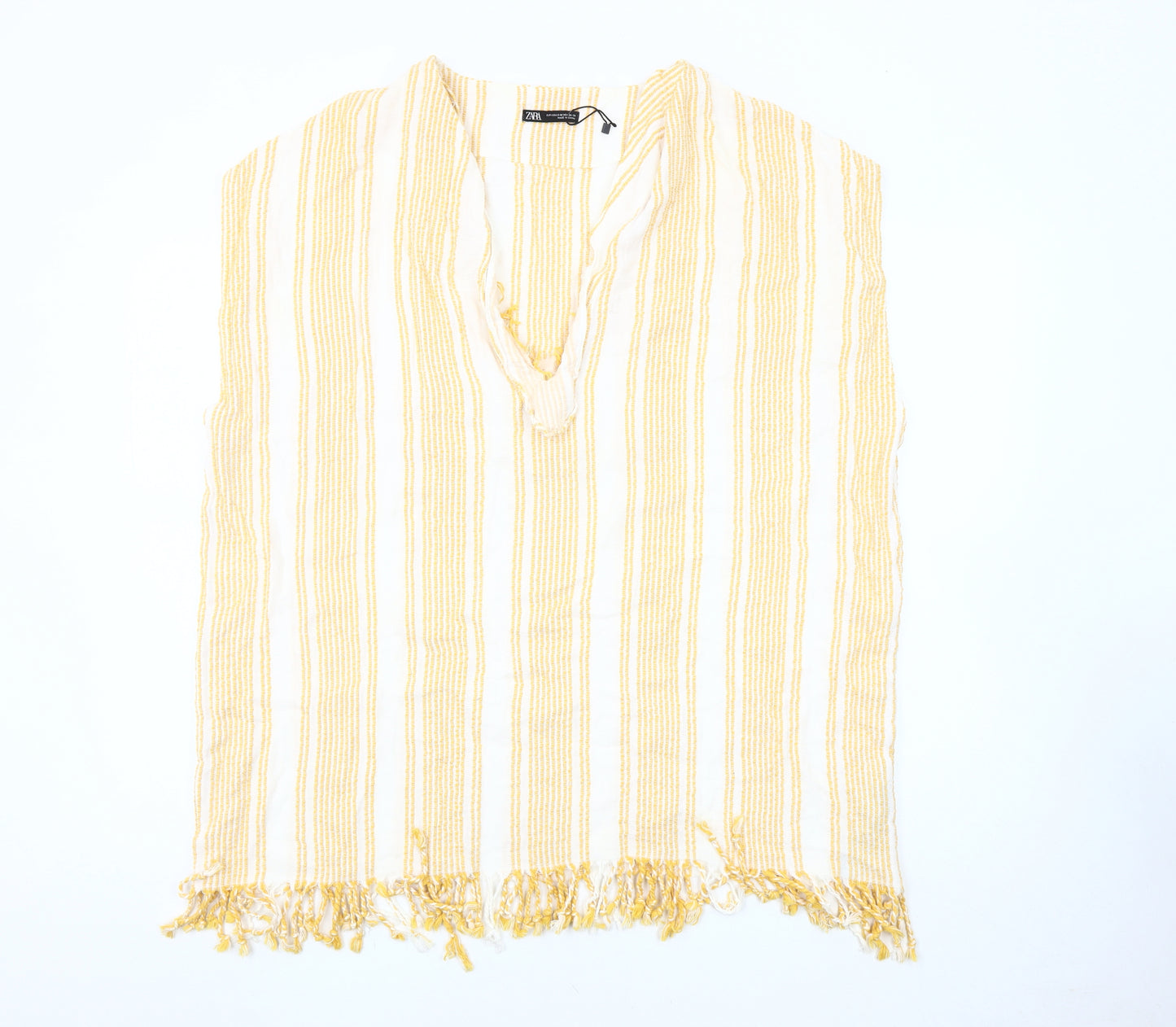 Zara Women's Yellow Tunic Blouse, Size 8, Summer Style