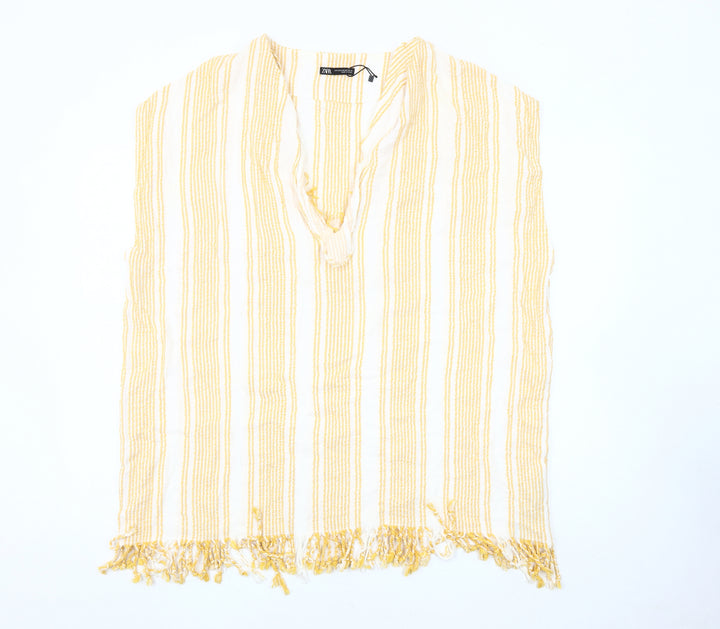 Zara Women's Yellow Tunic Blouse, Size 8, Summer Style