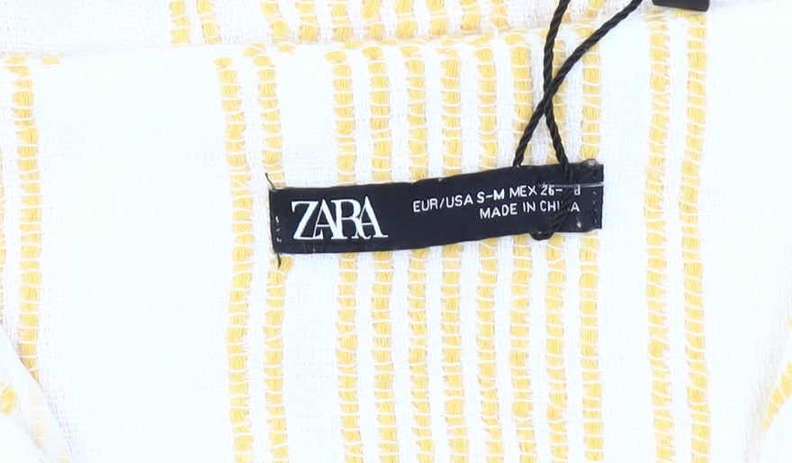 Zara Women's Yellow Tunic Blouse, Size 8, Summer Style