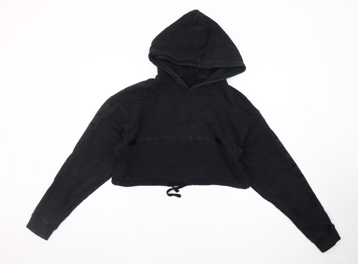 The Couture Club Women Black XS Cropped Hoodie