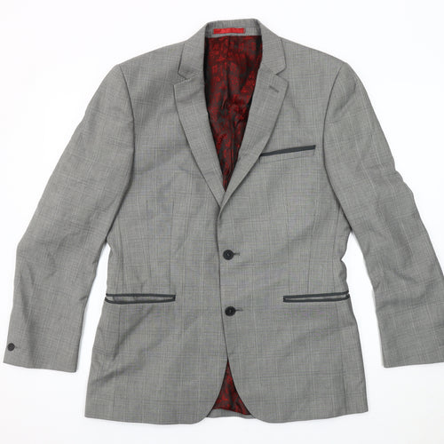 Red Herring Men's Grey Check Blazer, Size 40R