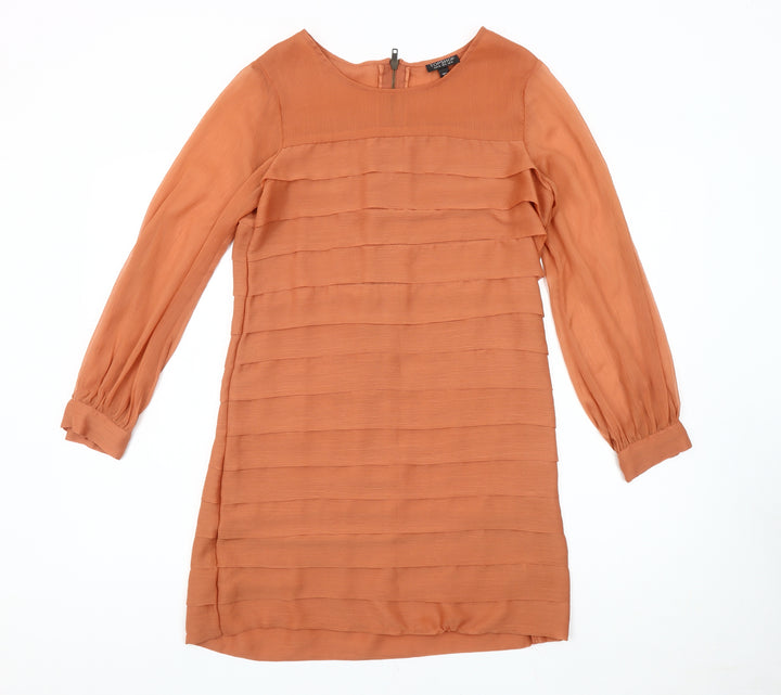 Topshop Women's Brown Shift Dress Size 10