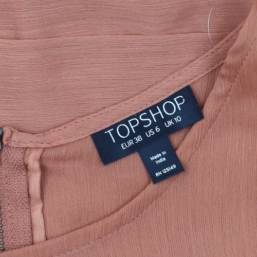 Topshop Women's Brown Shift Dress Size 10