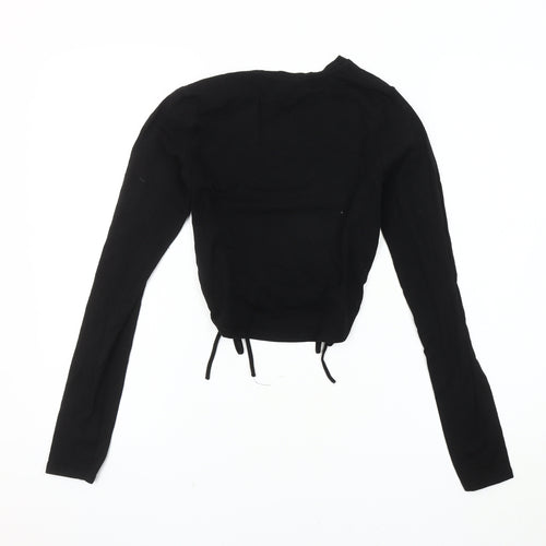 FB Sister Women's Black Cropped Long Sleeve Tee XS