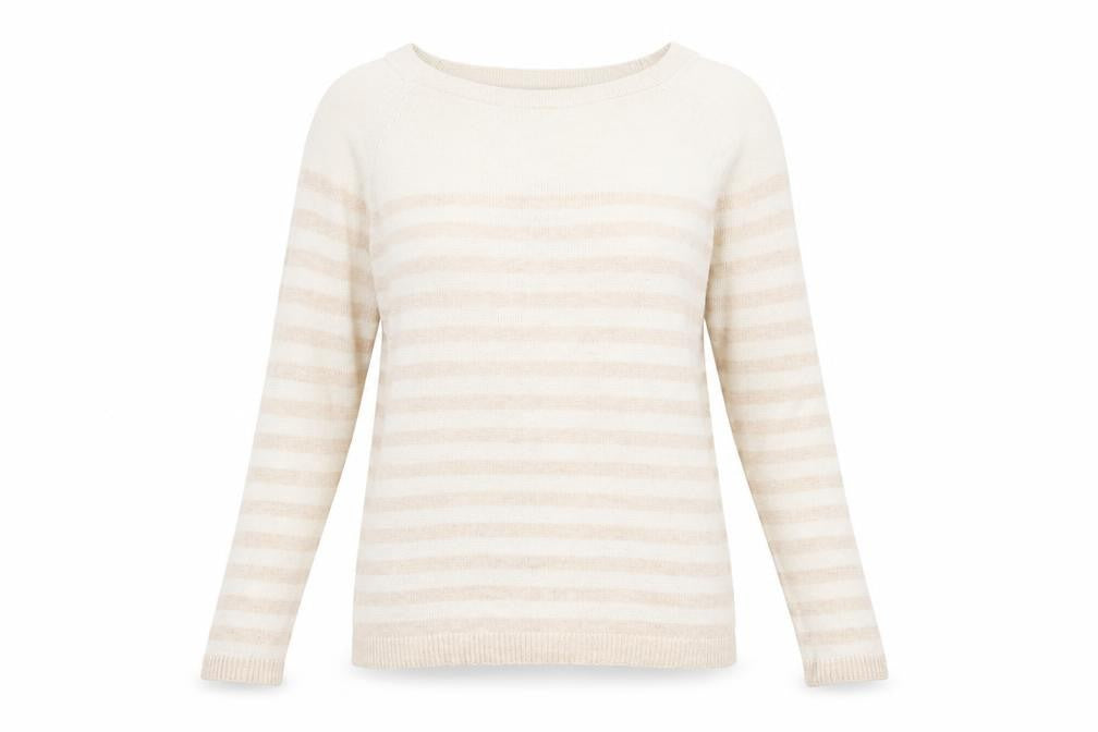 Front view of Gap Women's Beige Striped jumper, size S