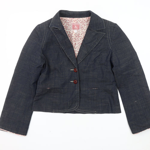 Avoca Women's Blue Denim Blazer Size 12 Cropped Casual