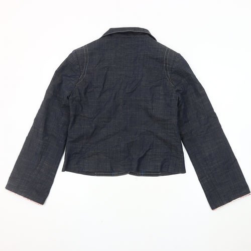 Avoca Women's Blue Denim Blazer Size 12 Cropped Casual