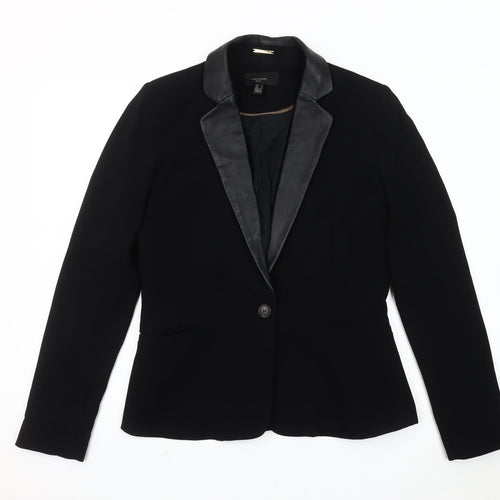 Mango Women's Black Suit Jacket Shawl Lapel Size 12 Formal