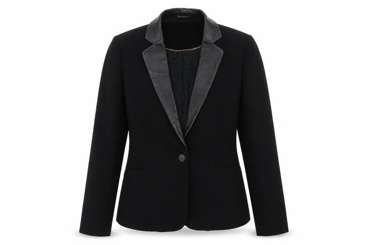 Mango Women's Black Suit Jacket Shawl Lapel Size 12 Formal