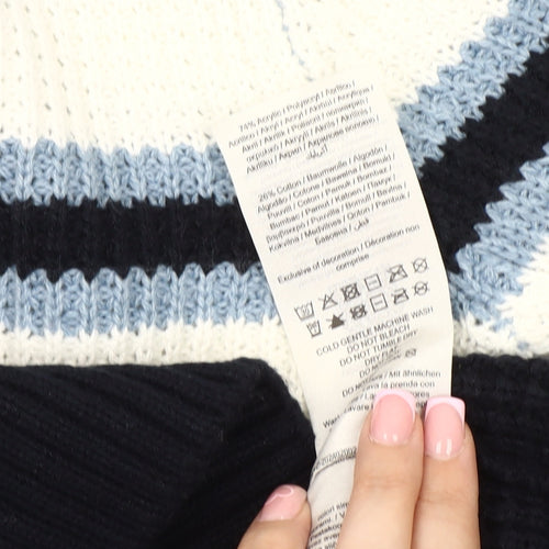 Jack & Jones Men's Blue Striped Pullover Jumper M