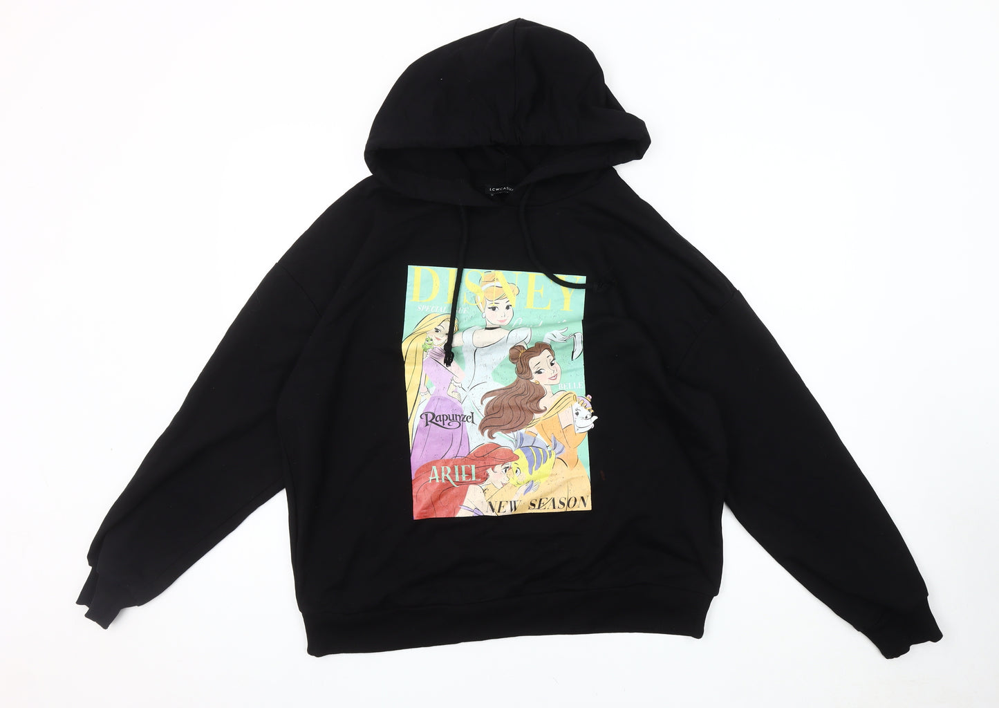 LCW Casual Women's Black Disney Princess Pullover Hoodie, L