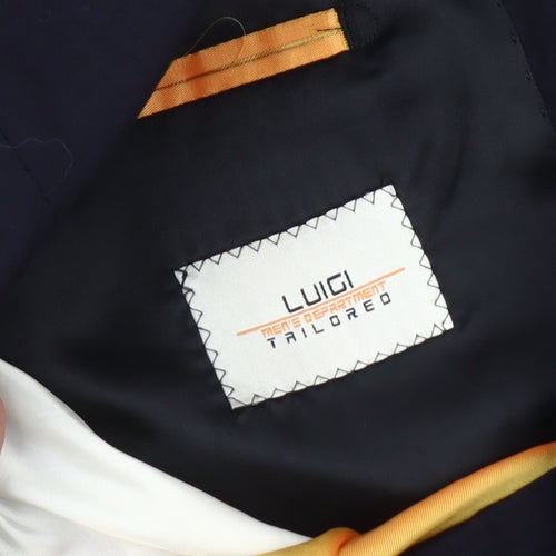 Luigi Men's Blue Blazer UK 38 Single-Breasted Jacket