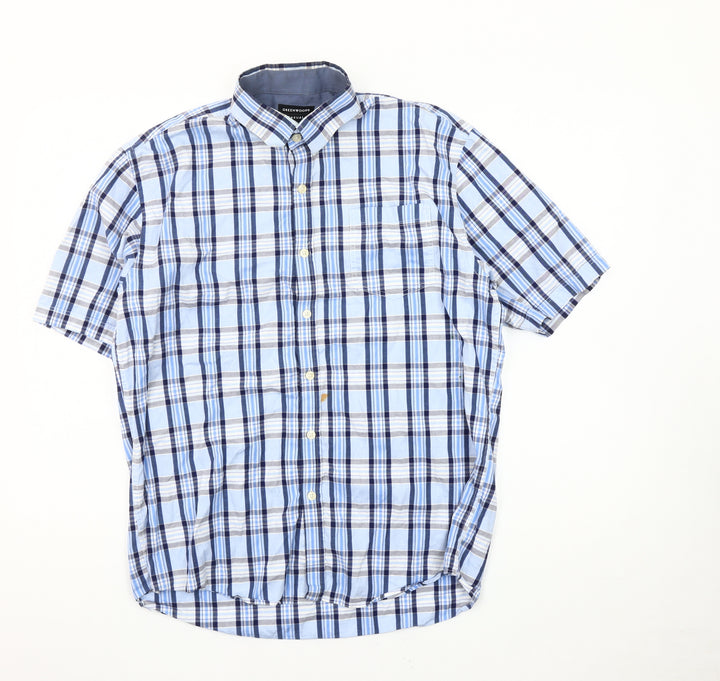 Greenwoods Men's Blue Medium Casual Check Shirt