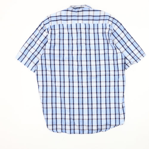 Greenwoods Men's Blue Medium Casual Check Shirt