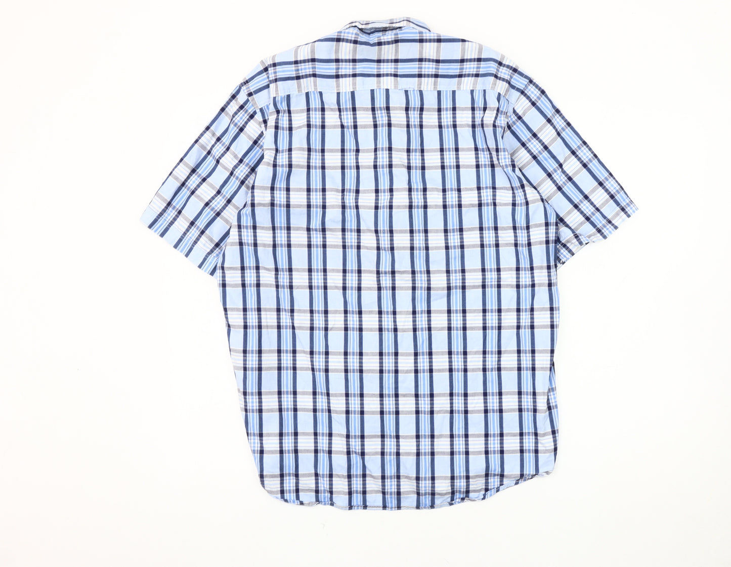 Greenwoods Men's Blue Medium Casual Check Shirt