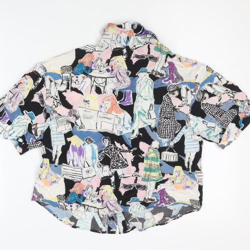 Pull & Bear Women's Multicoloured Collared Shirt XS